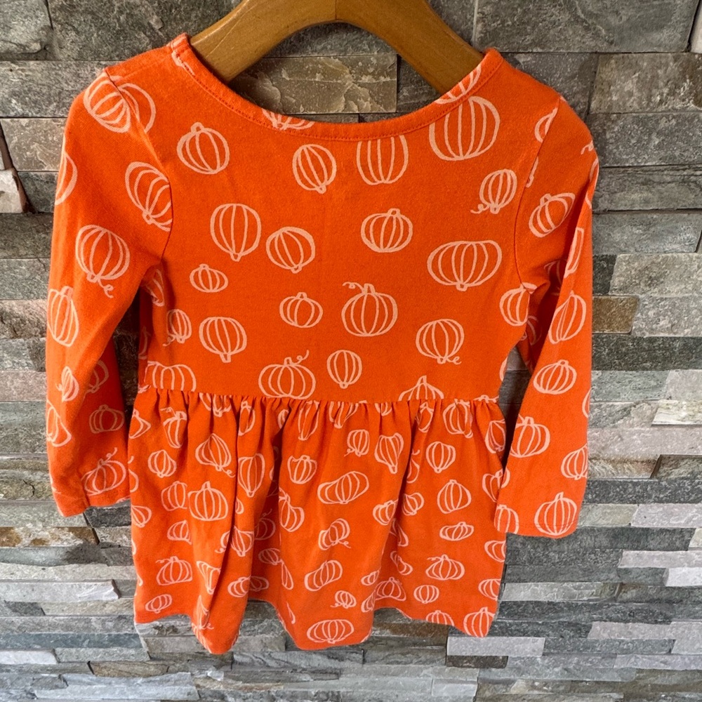$5 with bundle Cat & jack Orange Pumpkin Print Long Sleeve Dress